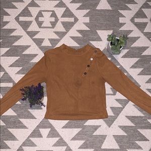 Mustard suede crop top